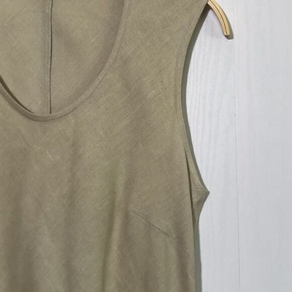 Natalie Lavalle Taller Linen Dress Womens 6 Tan Neutral  Tulip Hem Lagenlook - Picture 6 of 16